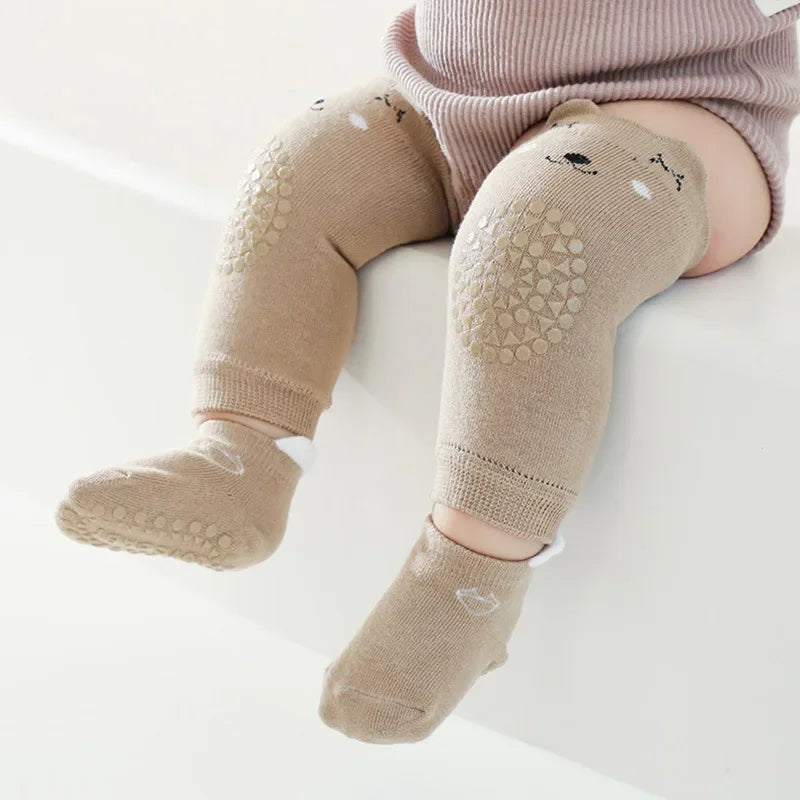 Kid Crawling Pads Socks Set Summer Baby KneeCartoon Anti-slip Socks Safety Floor Socks Kneecap Walking Protector for Girls Boys Vue