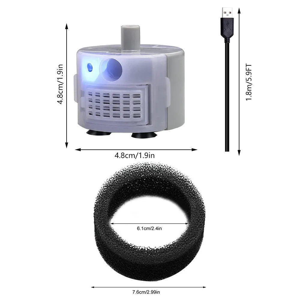 SMA-800 Quiet Submersible Water Pump DC5V 1.5W 160L/H Detachable Design for Aquarium Pet Fountain Water Cycle Circulation Pump Vue