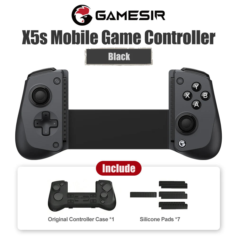 GameSir X5s Wireless Mobile Gaming Controller for Android iOS PC Gamepads Nintendo Switch 2/1 Controle 6-Axis Gyro HD Rumble Vue Standard Black