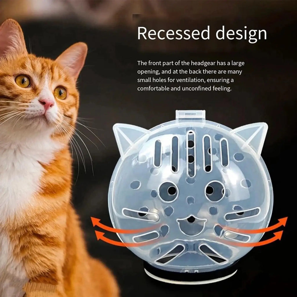 S/L Cat Bubble Muzzle Transparent Space Cat Headcover Breathable Pet Cat Mask, Anti-Scratch & Anti-Bite Comfortable For Cats Vue