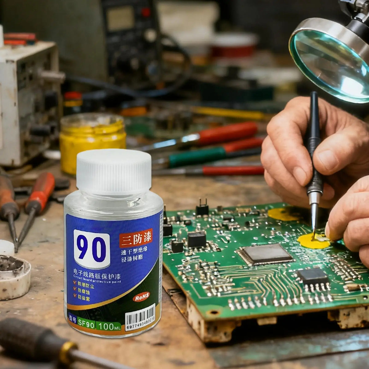 100ml/250ml Clear Conformal Coating Waterproof Protective Paint for Circuit Board, PCB, LED, Automotive Electronics Repair Glue Vue