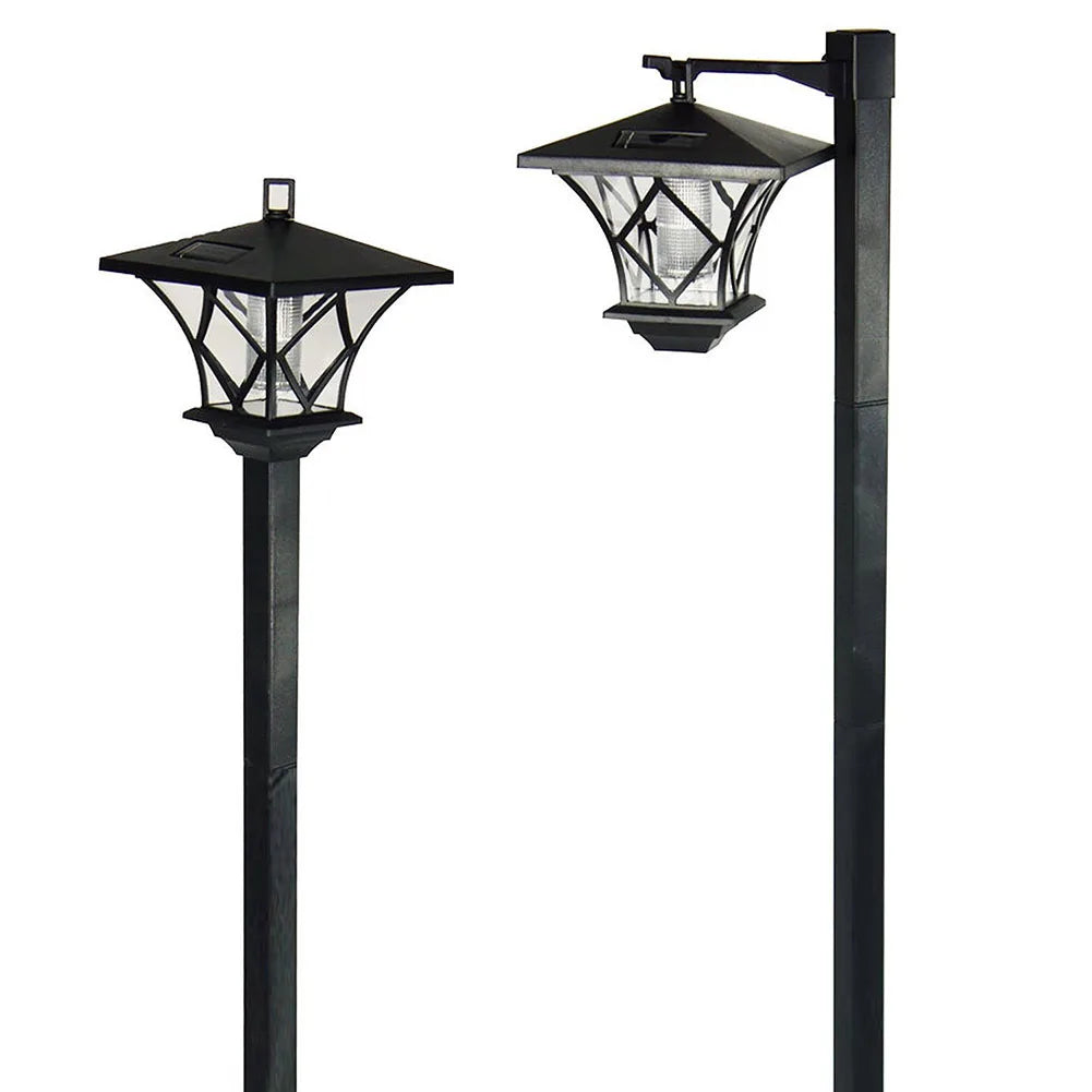 2 in 1 Solar Lamp Post Light Vintage Street Lights 1.5m Solar Street Lamp Decorative Floor Lamp for Front and Back Doors Vue