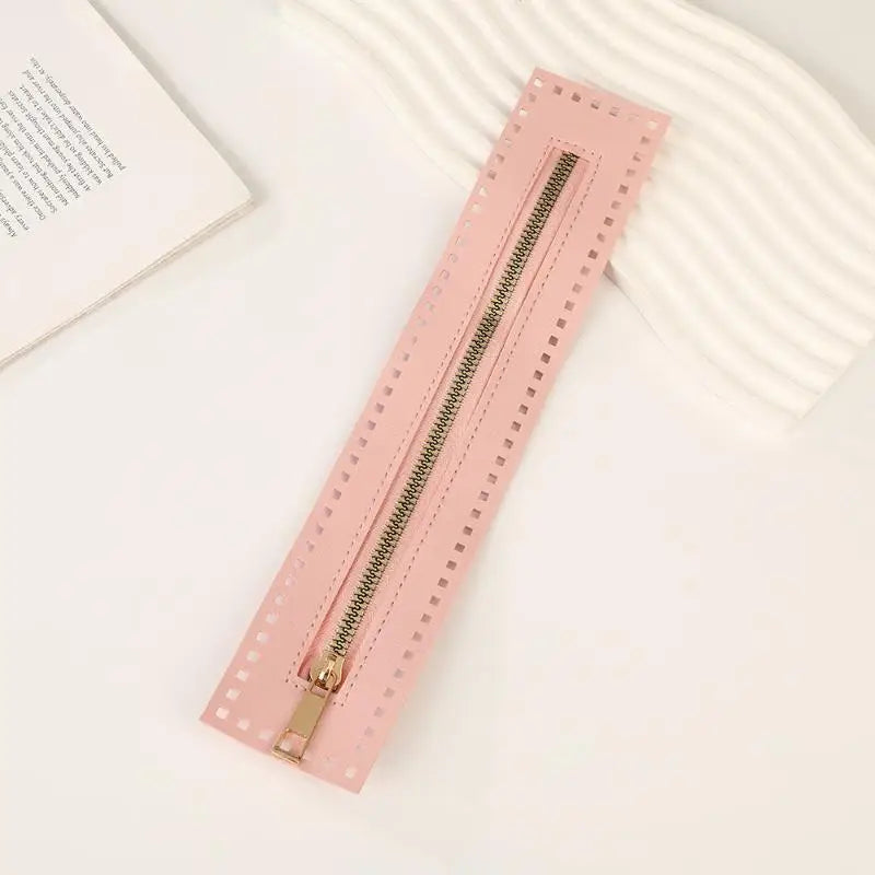 27cm Double Sided Leather Zipper Utility Handbag Leather Zipper Utility Crochet Bag Hardware Solid Zipper Sewing Accessories Vue A13
