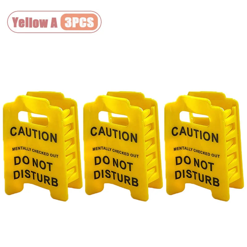 1-10PCS Caution Sign Hair Claw Clip with Humorous Slogan Durable Grip for Medium Thick Hair Back of Head Bun Clip for Women Vue Yellow A-3PCS
