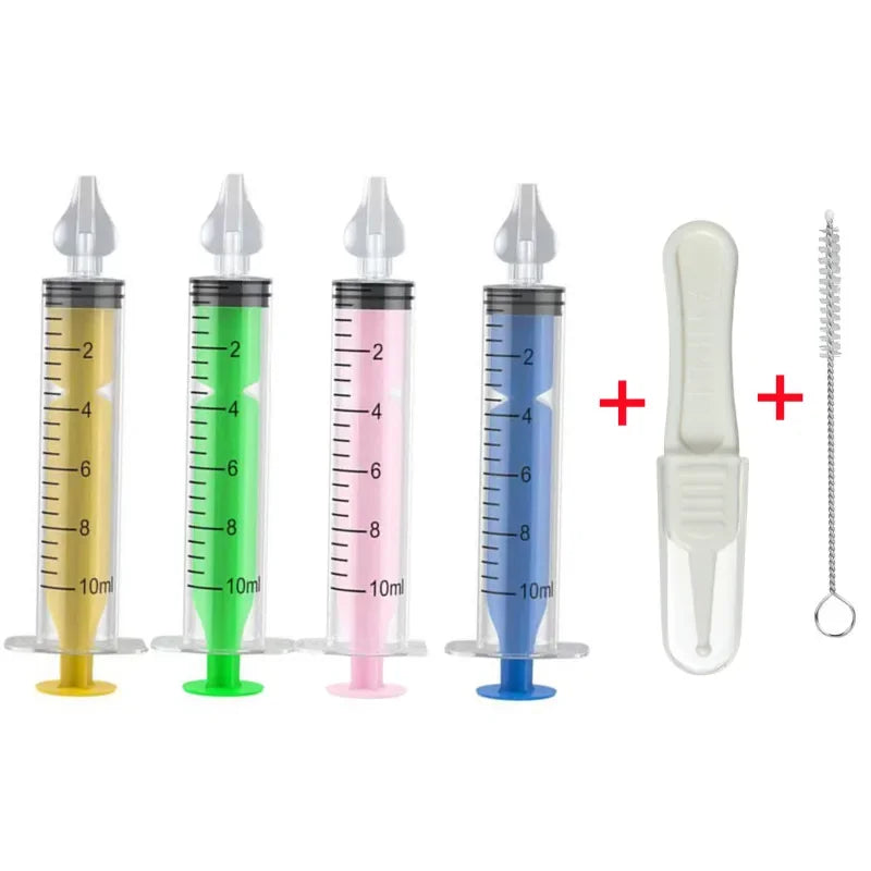 vvocci Baby Nose Cleaner Baby Brush & Tweezer with Cleaning Needle Wash Tool Tube Aspirator NasalSyringe Nasal Irrigator Nose Vue B364-6Pcs Set MixedA