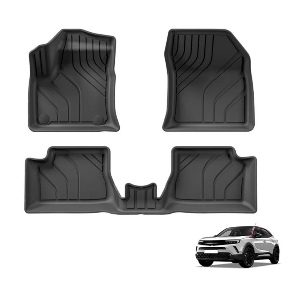 Smabee for Opel Mokka-e Electric 2021-2024 Left Hand Drive TPE 3D Car Floor Mats Foot Pad Protect Waterproof Accessories Black Vue Mokka-e LHD 3PCS