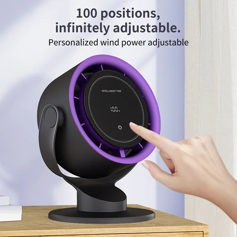 Multi-Function Circulating Fan With 100-Speed Adjustment, USB-Charged High-Speed Turbo Fan, Ideal For Student Desks Vue