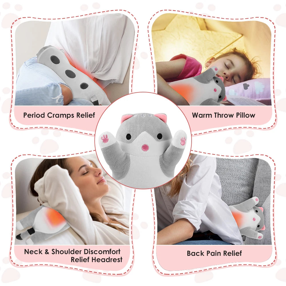 Cat-Shaped USB Heated Throw Pillow | 5 Heat Settings Heated Throw Pillow Vue