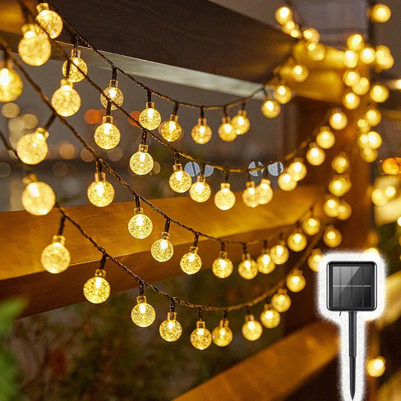 Solar Bubble Balls Lamp String Lights Outdoor Water Drops Outdoor Waterproof Orb Christmas Lights Patio Holiday Party Vue