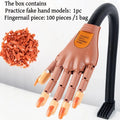 Professional Manicure Practice Hand, 1 Box Manicure Training Practice Hand Model with False Nails, Manicure Tool for Home Salon Vue 1 box