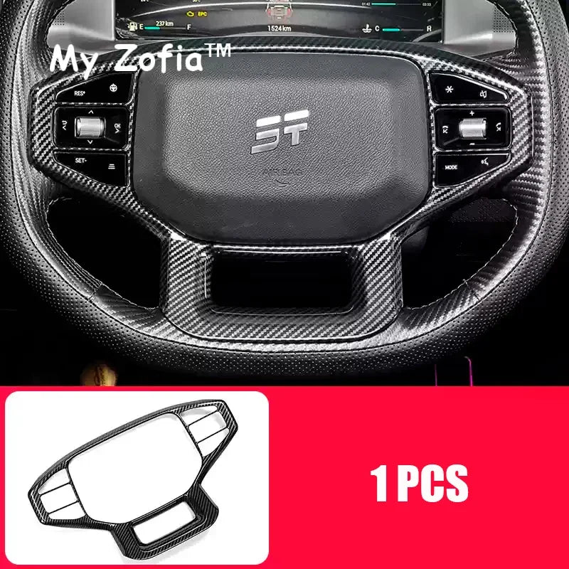 For Chery Jetour T1 2024 2025 Car Styling Steering wheel sticker Carbon Fiber Patterned ABS Modified Protective Accessories Vue A