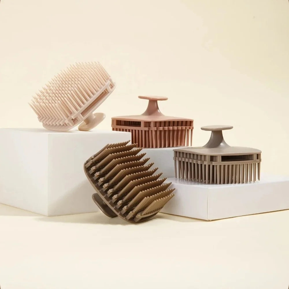 Square Soft Silicone Scalp Massager Shampoo Brush Shower Hair Washing Comb Meridian Massage Home Salon Hair Care Tool Vue