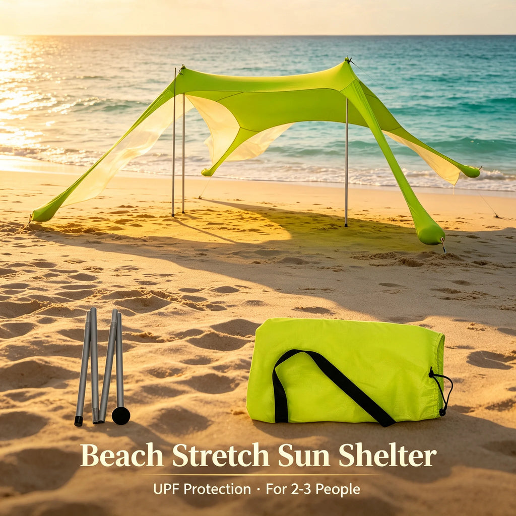 Beach Stretch Tent 2×1.6m Pop-Up Sun Shelter for 2-3 People Beach Sun Shelter Tent Vue United States