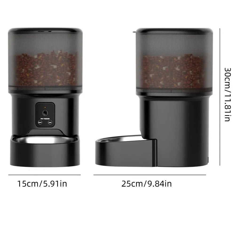 Large Capacity Automatic Pet Feeder Voice Control Timed Feeding Smart Pet Feeder with Bowl with Camera Pet Intelligent Feeder Vue
