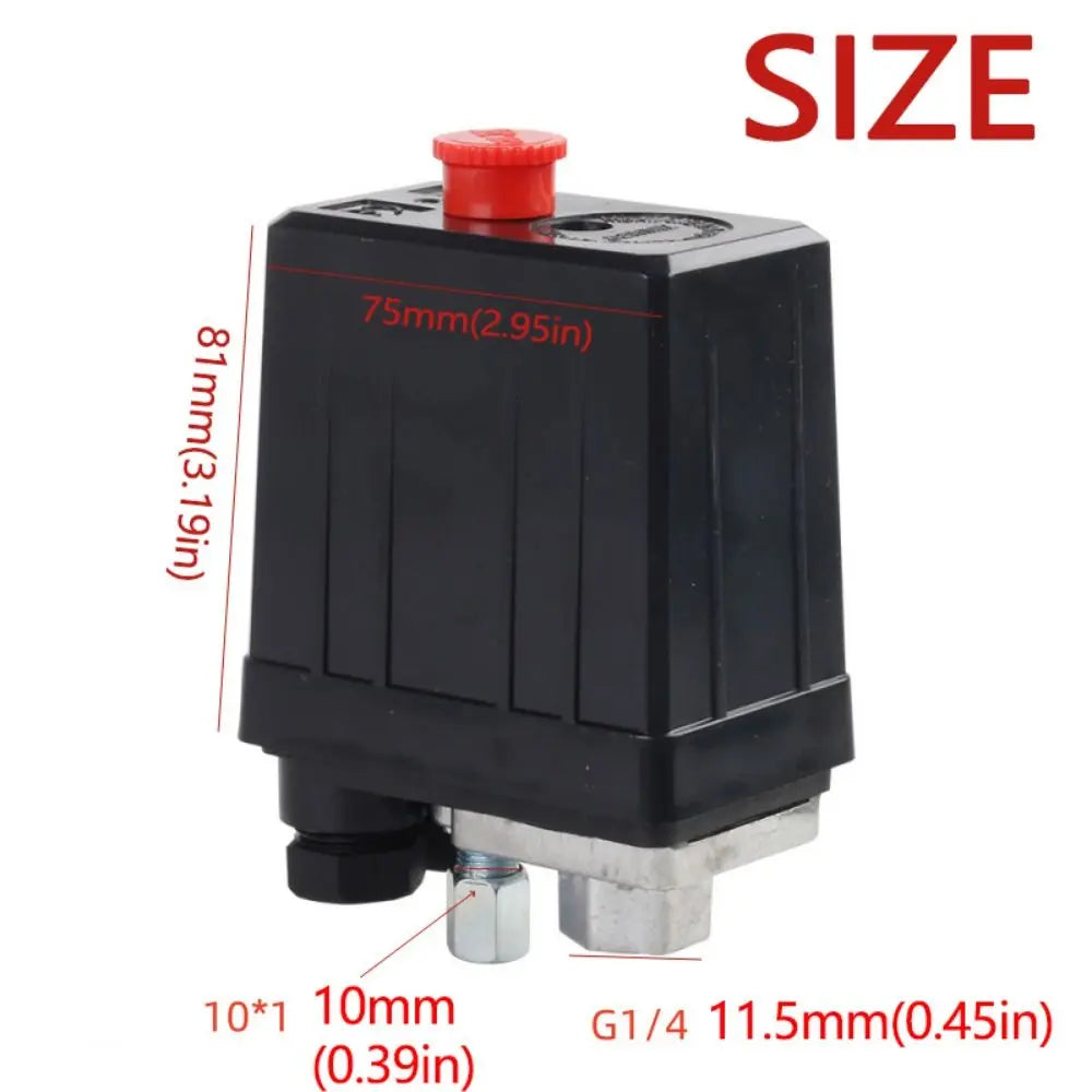 Pneumatic Control Air Compressor Pressure Switch 1/4-Port Manifold Automatic Air Pressure Switch Vue