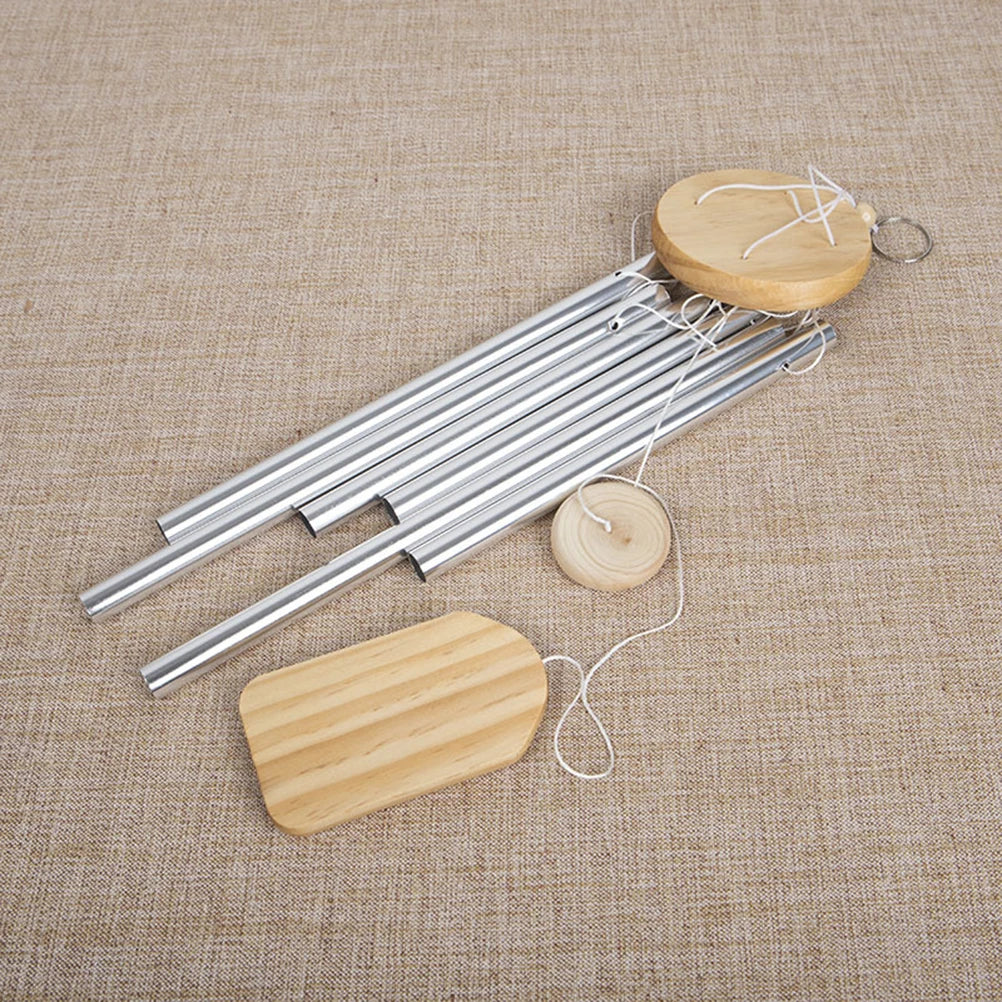Outdoor Wind Chimes, Wooden Memorial Wind Chime Outdoor Wind Chime, Home Decoration Wind Chimes with 6 Aluminum Tubes & s hook Vue