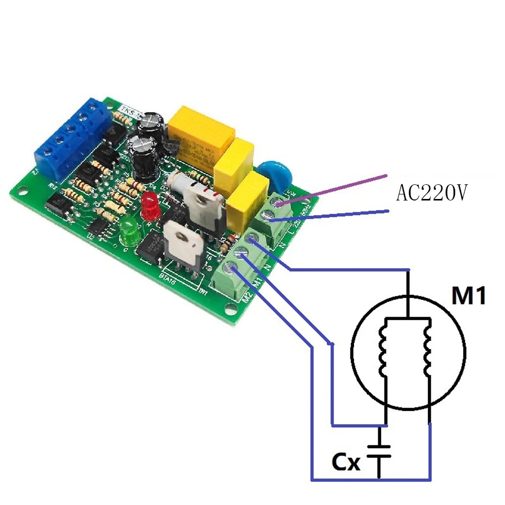 AC220V Motor Controller Motor Forward and Reverse Control Board with Limit Iinterface Drive Module Liftin Motor SCR Output Vue