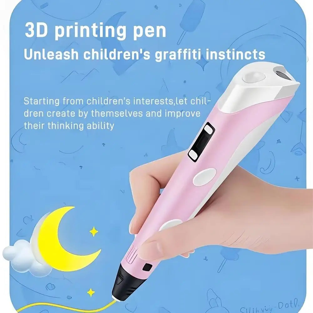 3D Printing Pen Kids PLA 40 Colors 1.75mm PLA Filaments Children 3D Doodle Pen DIY Drawing Pens Boys Girls Birthday Gifts Vue
