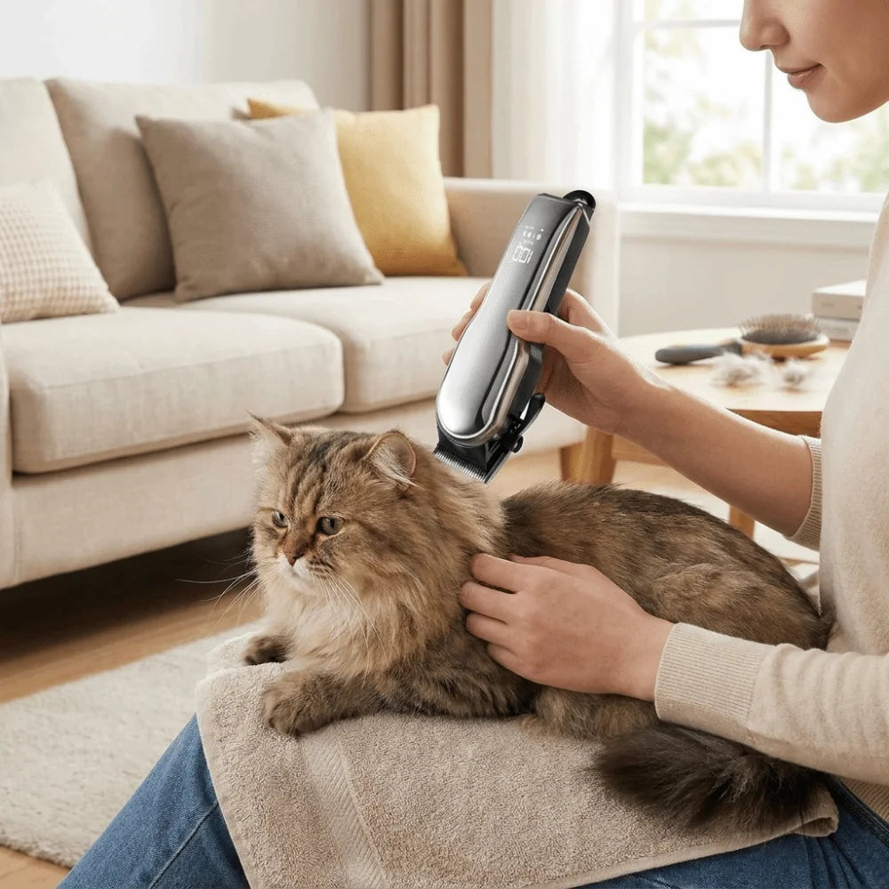 Rechargeable Electric Dog Hair Clipper Low Noise Long Battery Life Pet Hair Trimmer Detachable Professional Cat Grooming Shaver Vue