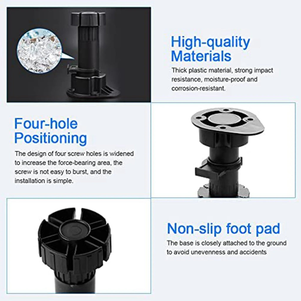 ABKW-40Pcs Furniture Feet Adjustable Cupboard Foot Leg Unit Cabinet Legs With Kick Board Clips For Kitchen Bathroom Cabinet Vue