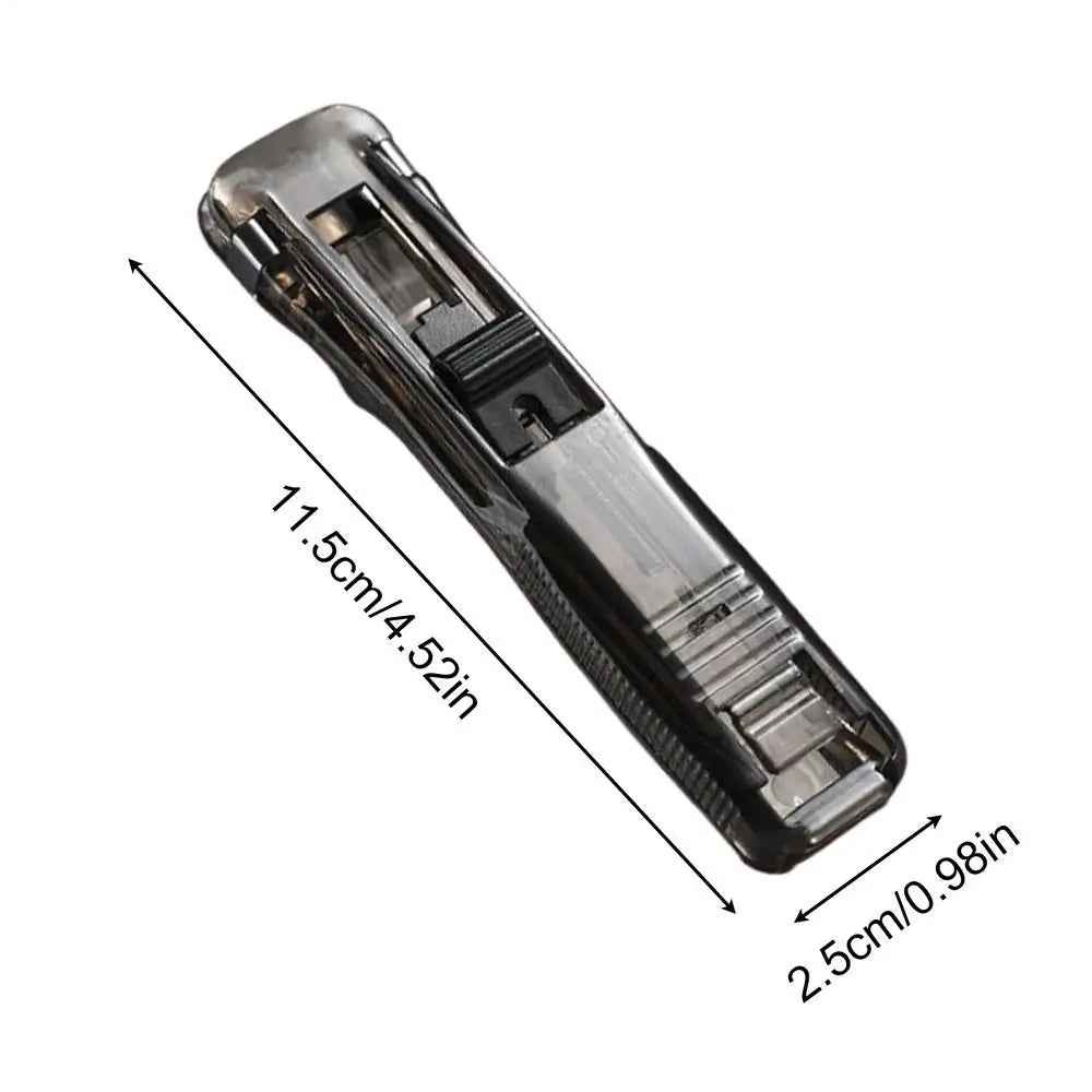 Push Clip Stapler Portable Document Binding Clamp Binder Clip Dispenser for Home School Classroom Desktop Paper Organizing Vue B
