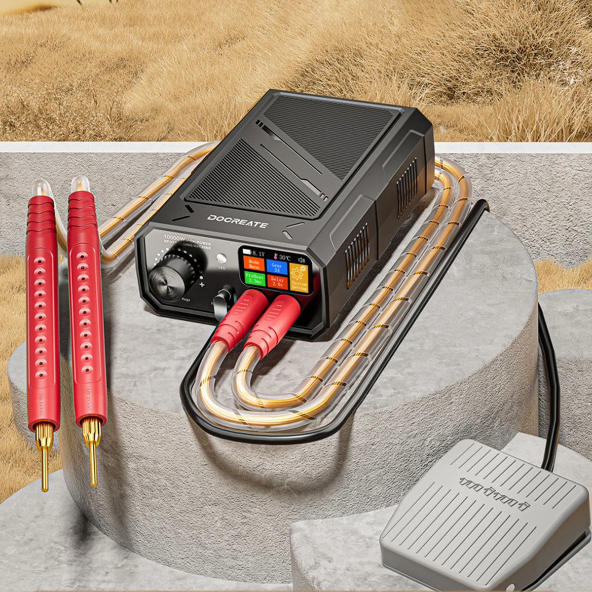 10000W Portable Spot Welder LCD & Foot Pedal – Dual Pulse Output Portable Spot Welder Vue China Mainland