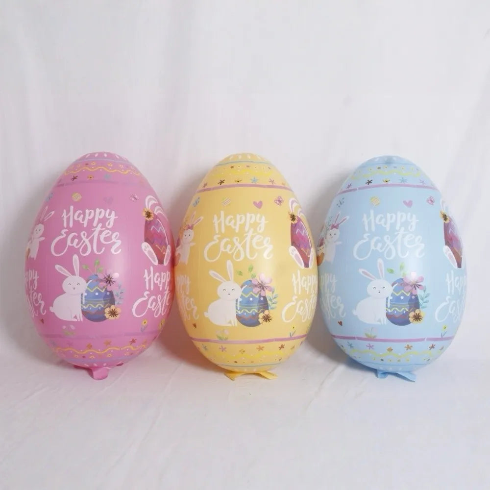 Festive PVC 41 Inch Easter Egg Balloon Easter Bunny Inflatable Giant Easter Egg Reusable DIY Easter Decor Easter Party Vue