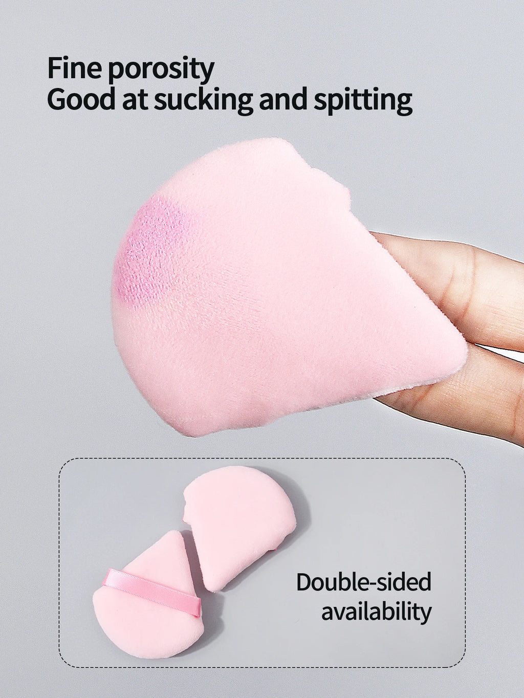5PCS Best-selling Pink Triangular Powder Puff, a Dry and Wet Dual-Purpose Facial Makeup Tool That Doesn't Stick Powder Vue