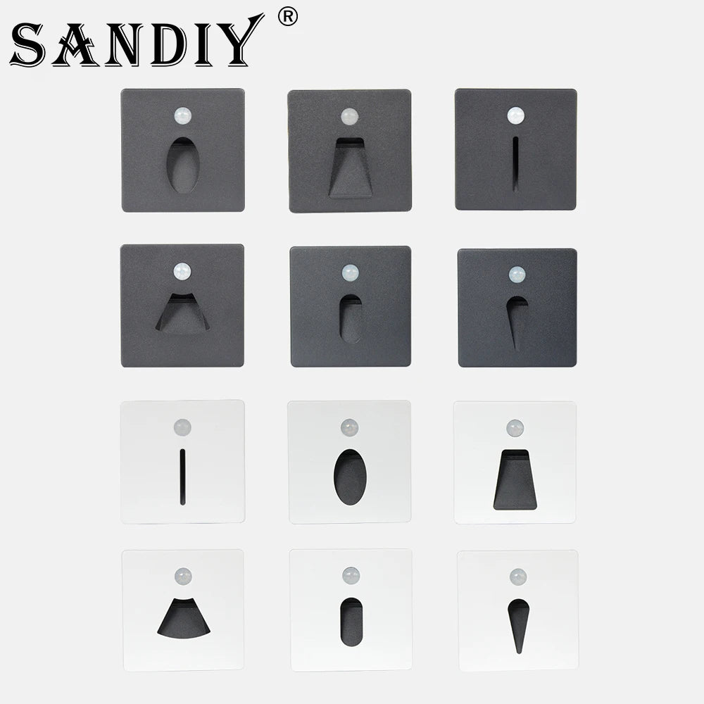 SANDIY Motion Sensor LED Stair Light – IP65 Waterproof Step Lamp Motion Sensor Step Light Vue