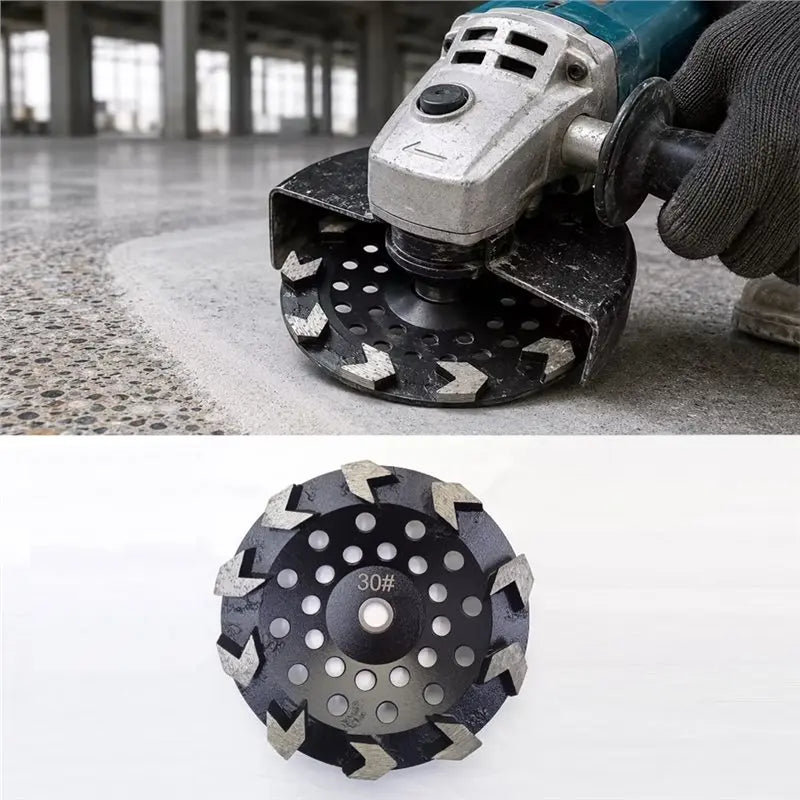 ABKW-Arbor Metal Grinding Wheel 7 Inch Sintered Segment Grinding 30 Grit Disc 5/8"-7/8"(22.23/16Mm) For Concrete Epoxy Removal Vue