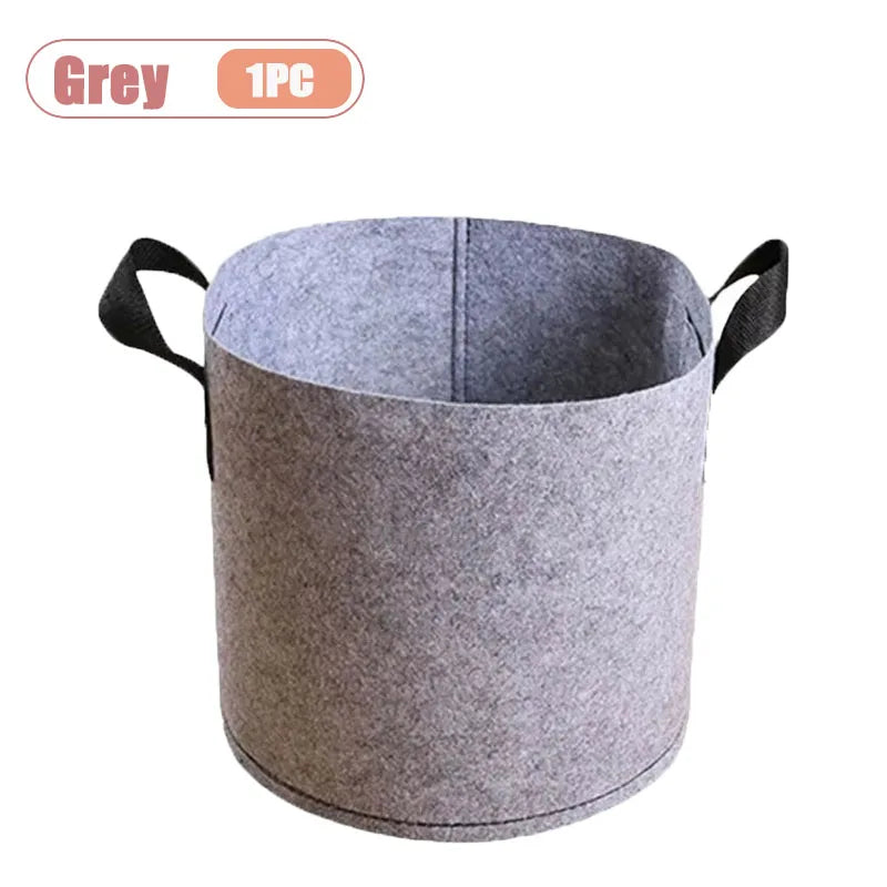1-4PCS Felt Grow Bag Thickened Nonwoven Plant Pot for Bonsai Garden Balcony Vegetable Flower Aeration Container Vue Grey-1PC 5Gallon