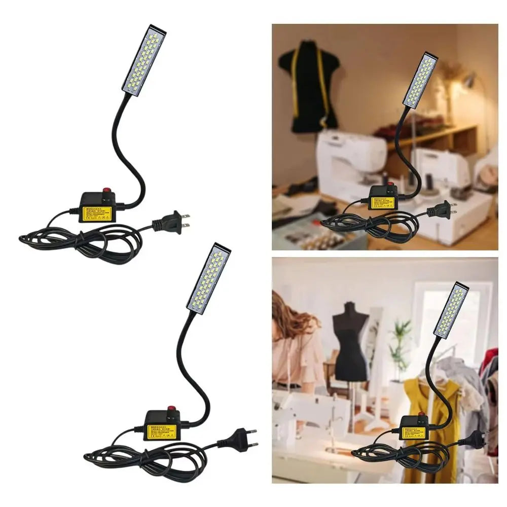 30 LEDs Sewing Machine Light Universal Hose Dimmable Gooseneck Work Lamp Rotary Switch No Flicker Industrial Work Light Lathe Vue