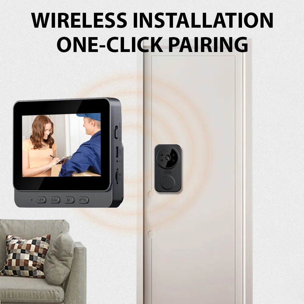 4.3'' IPS Screen 2.4G Wireless Visual Intercom Doorbell with Screen Smart High-definition Video Monitoring Two-Way Intercom Vue