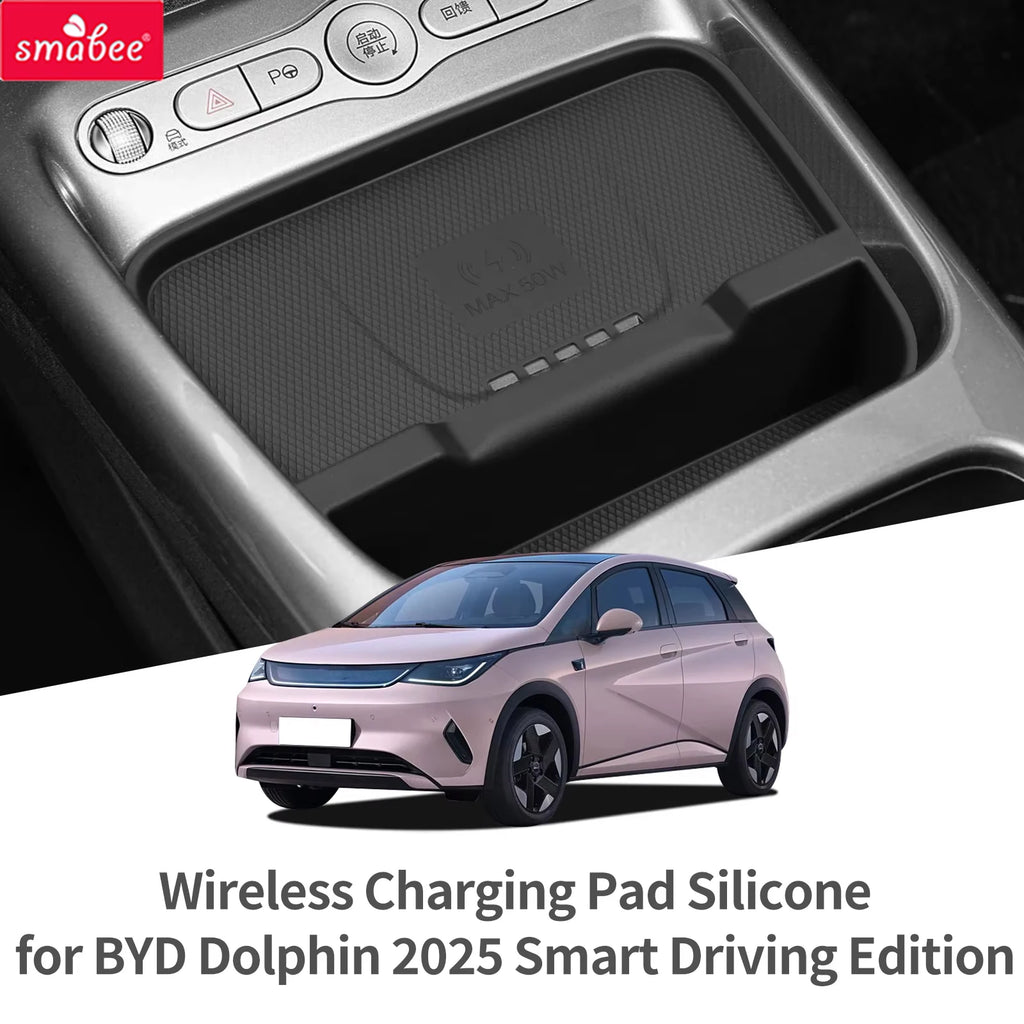 Smabee for BYD Dolphin 2025 Smart Driving Edition Car Mobile Wireless Charging Anti-Slip Mats Interior Accessiories Vue