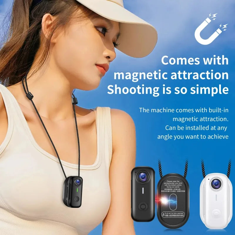 Portable Magnetic Sports Camera 1080P HD Thumb Action Camera Pocket Sport Cam Recorder Video Vlog Magnetic Attraction Bracket Vue