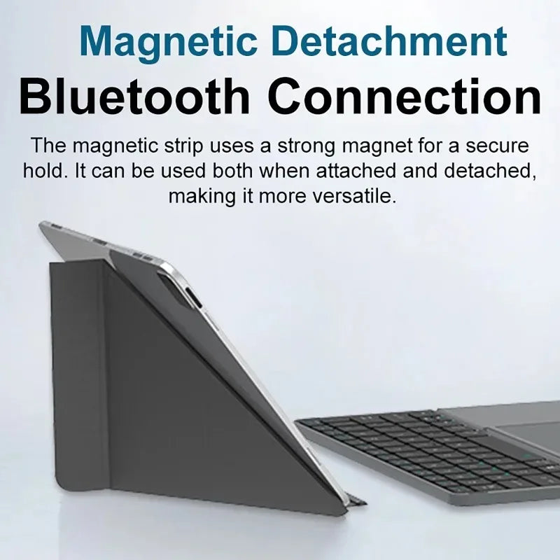 Bluetooth 5.0 Folding Keyboard With Touchpad Stand Rechargeable Wireless Keyboard for Andriod IOS Windows Slient Click Vue