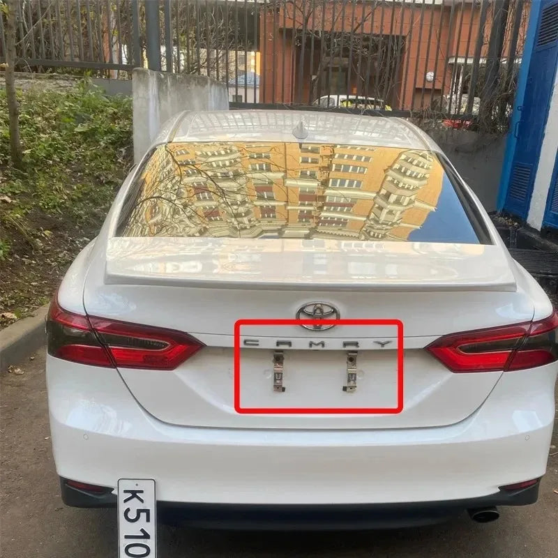 Trailer Number Plate Clips 2PCS,Rectangular Car License Plate Spring Loaded Stainless Steel Bracket Cars Frame Holder Clamps Vue