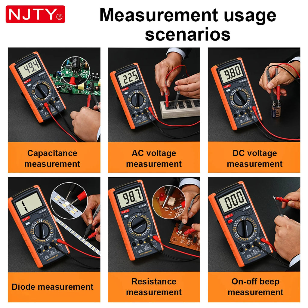 Digital Multimeter Manual Professional multimetro AC/DC Voltage Current Frequency Tester Live Wire Ohm Ammeter Electric Tools Vue