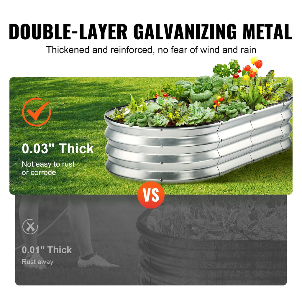 Large Metal Raised Garden Bed Kit – Galvanized Planter Box Raised Garden Bed Vue
