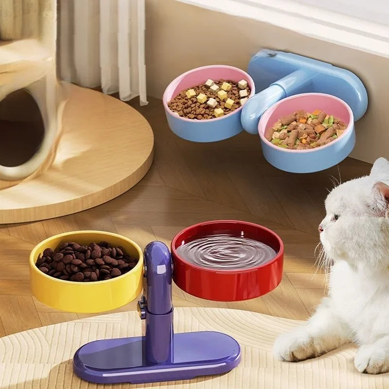 Pet Adjustable Height Feeder Elevated Dog Bowls Tableware Feeding And Water For Small Breeds Cats Feeding Watering Supplies Vue