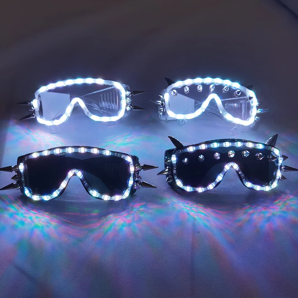 Full Color Remote Control LED Glasses Pixel Goggles Light Up Rave Costume Party Decor DJ SunGlasses Vue
