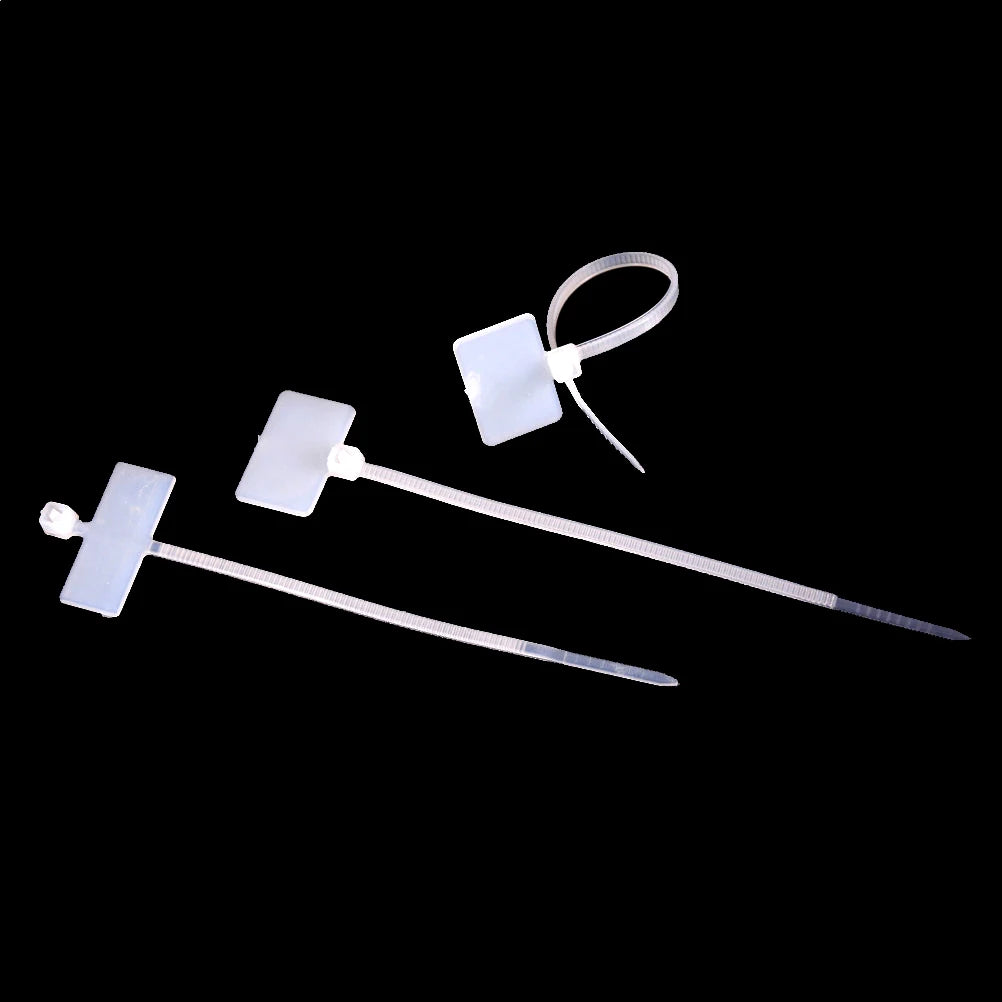 100Pcs Self-Locking Nylon Tie Tags RJ45 RJ12 Wire Power Cable Label Mark Tags Vue