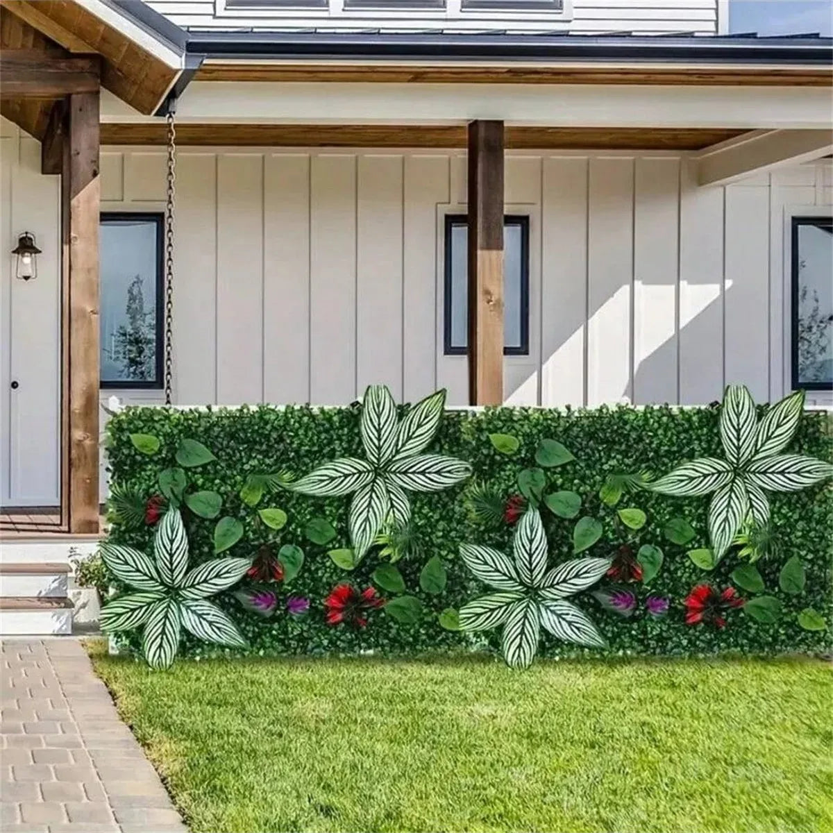 Artificial Green Wall Panels Faux Jungle Grass Decor for Home Garden Vibrant Greenery Mats for Outdoor Patio Weddings Christmas Vue