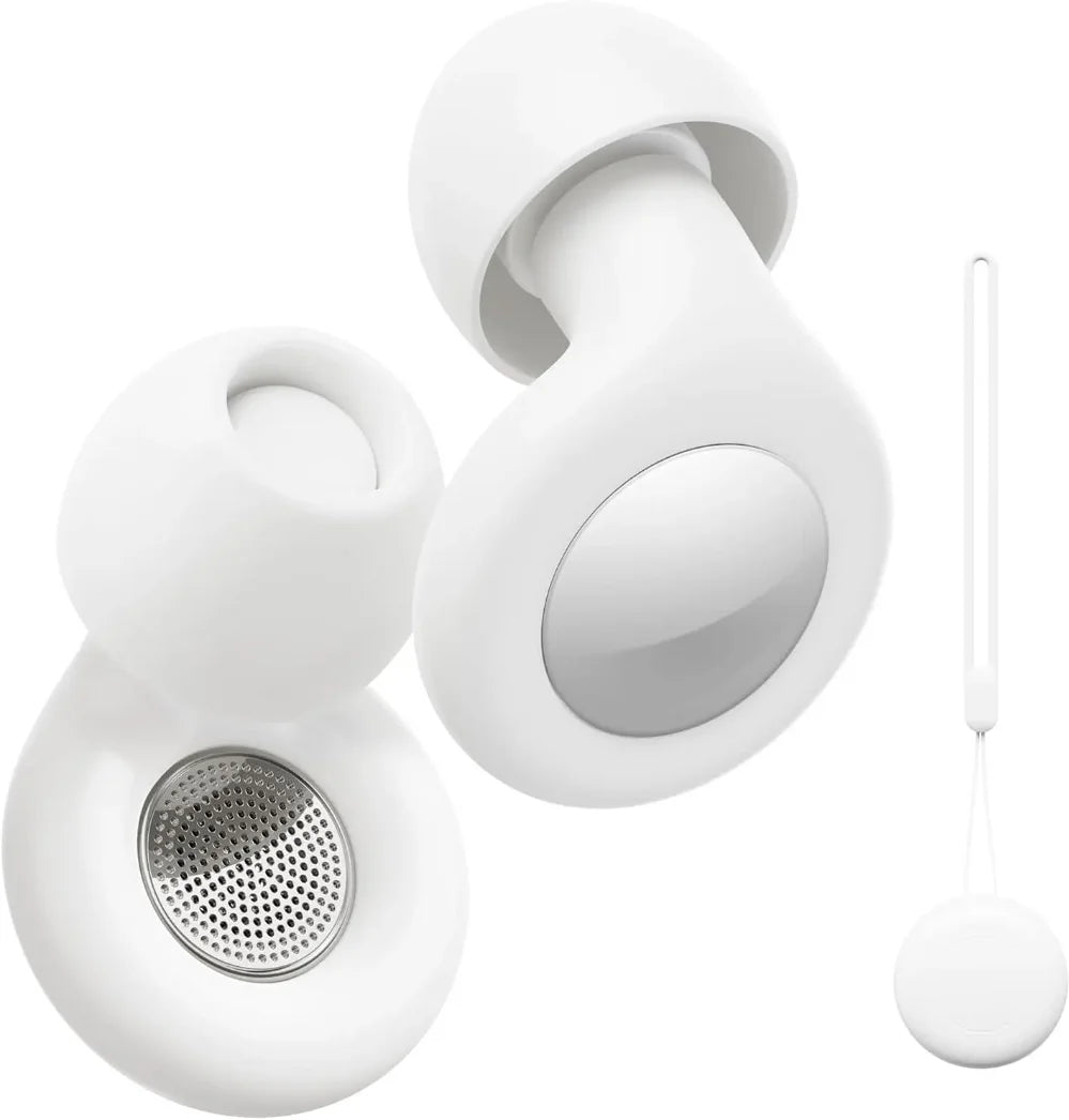 Ear Plugs Sleeping Noise Cancelling 25dB Reduction 8 Tips Reusable Vue White