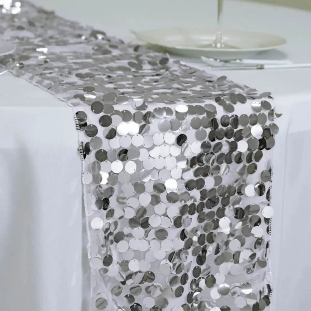 Fish Scale Sequins Table Runner Sparkling Luxurious Glitters Table Cover Elegant 30x274cm Wedding Table Decoration Vue