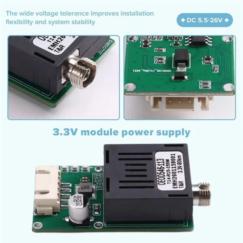 Hot-Drone-Specific 80KM TTL Optical Transceiver Module DC 5.5-26V Power Supply Optical Terminal Equipment TX Skyend Vue