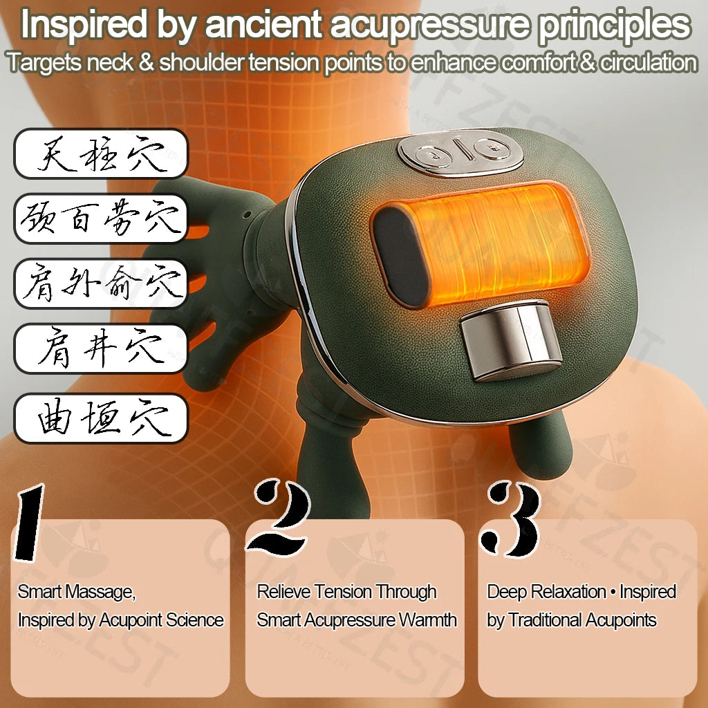 Bionic Finger Neck Shoulder Massager Wireless Neck Cervical Trapezius Kneading Massage Shawl Brushless Motor Neck masajeador Vue