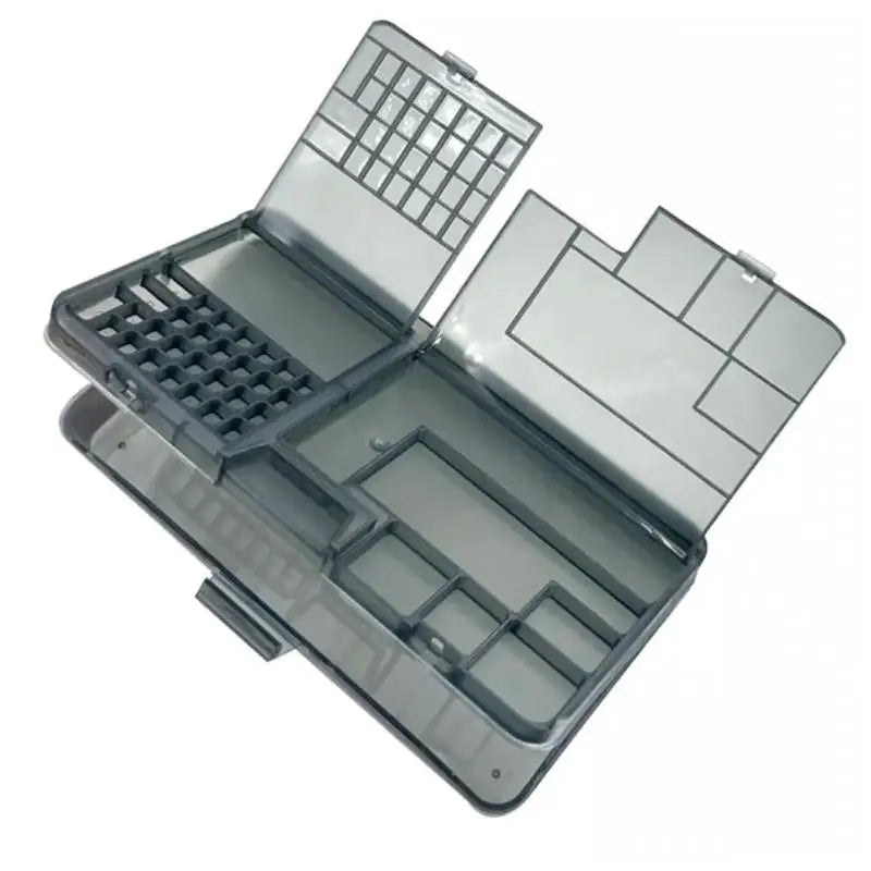 1Pcs Double-layer Electronic Component Storage Box Bright Black Screw Accessories Organizer For Phone Repair DIY Tool Storage Vue