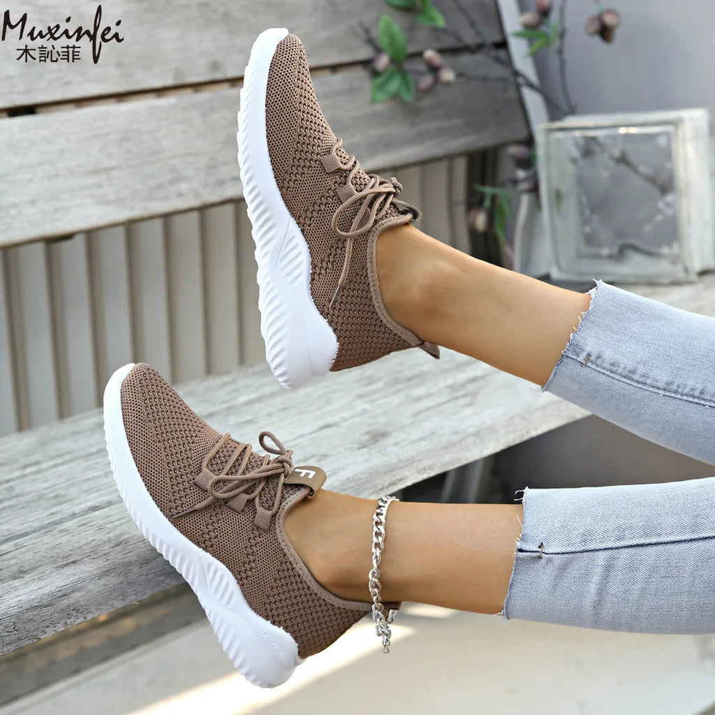 Women's Breathable Mesh Sneakers | Casual Flat Anti-Slip Shoes Casual Mesh Sneakers Vue