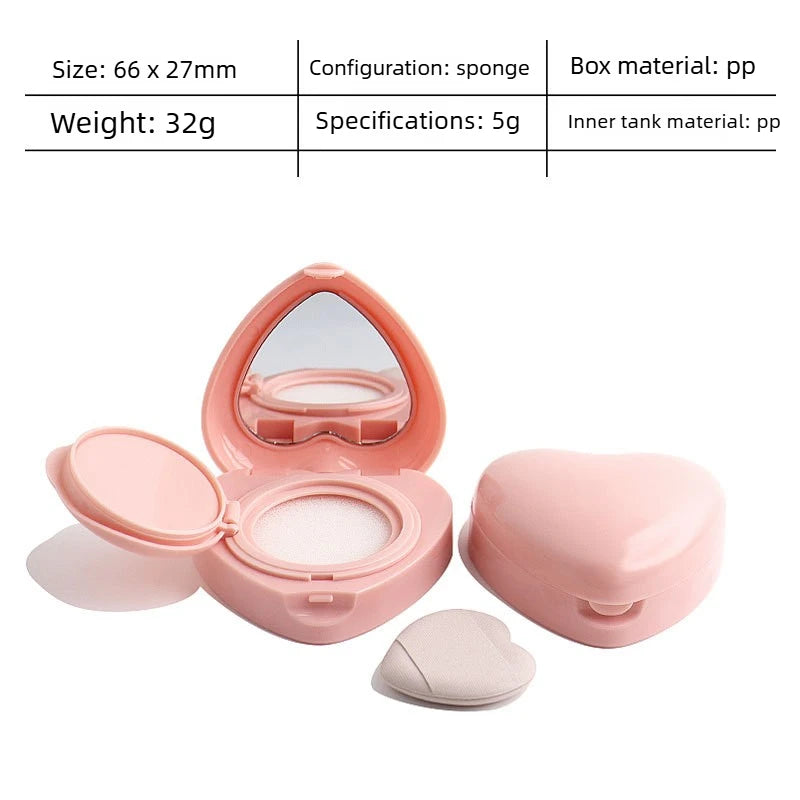 5g Mini Air Cushion Case Portable Refillable Empty Puff Box DIY Cosmetic Container for BB Cream Foundation Travel Makeup Kit Vue Love